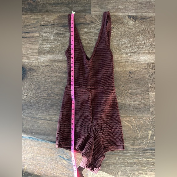 NWT Free People Clear Skies Fauxchet Sweater Romper/Cover Up in Wine Size S - Picture 8 of 8